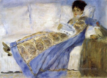 ピエール=オーギュスト・ルノワール Painting - ソファに横たわるマダム・モネ ピエール・オーギュスト・ルノワール